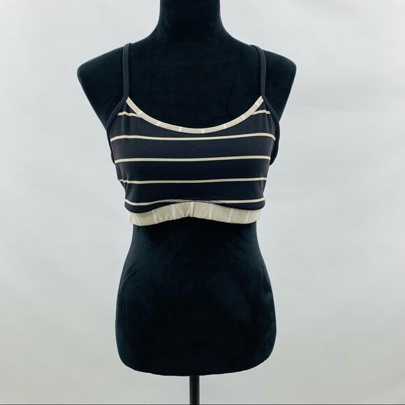 lululemon athletica Other - Lululemon Black Cream Striped Sports Bra